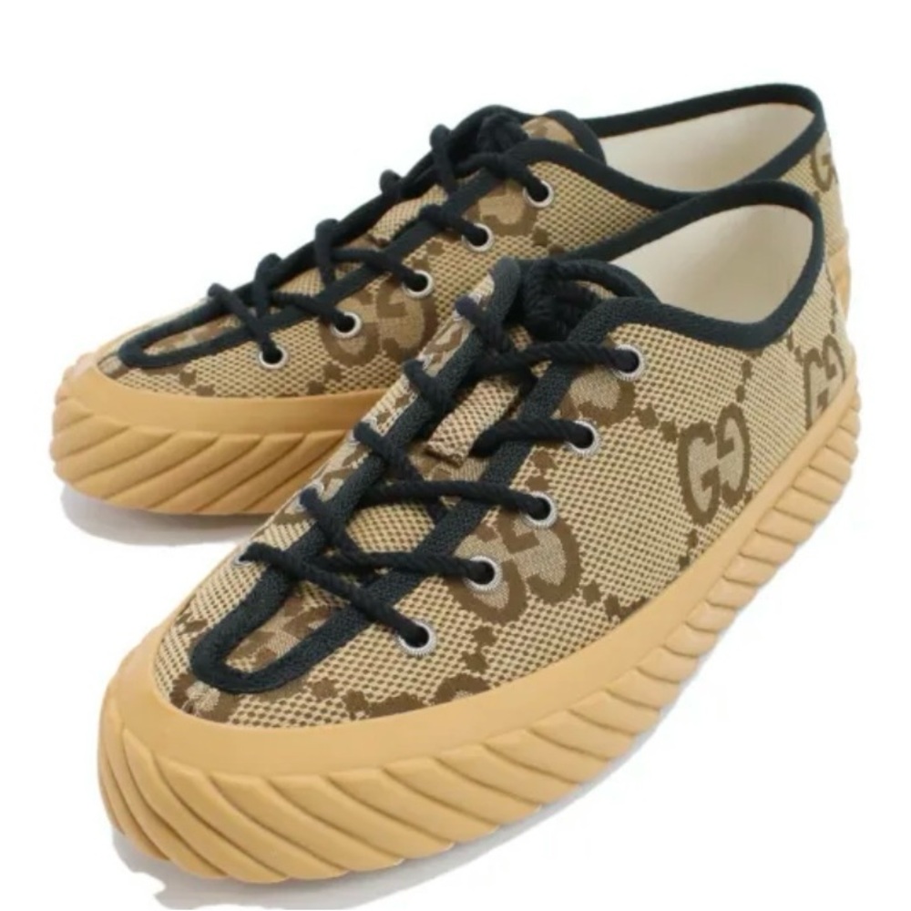 Gucci Tan and Black Vintage-Inspired Sneakers